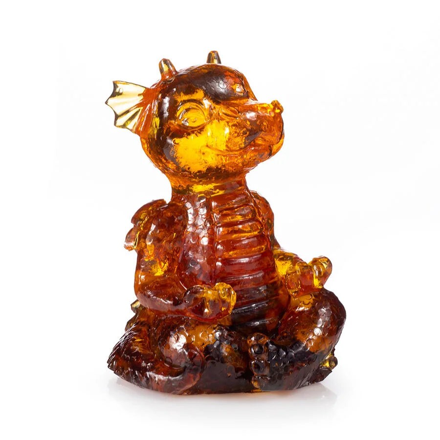 Souvenir figurine amber Dragon|Amber Dragon Statue|Amber Dragon Sculpture| Handmade amber figurine|unick gift|Home decor