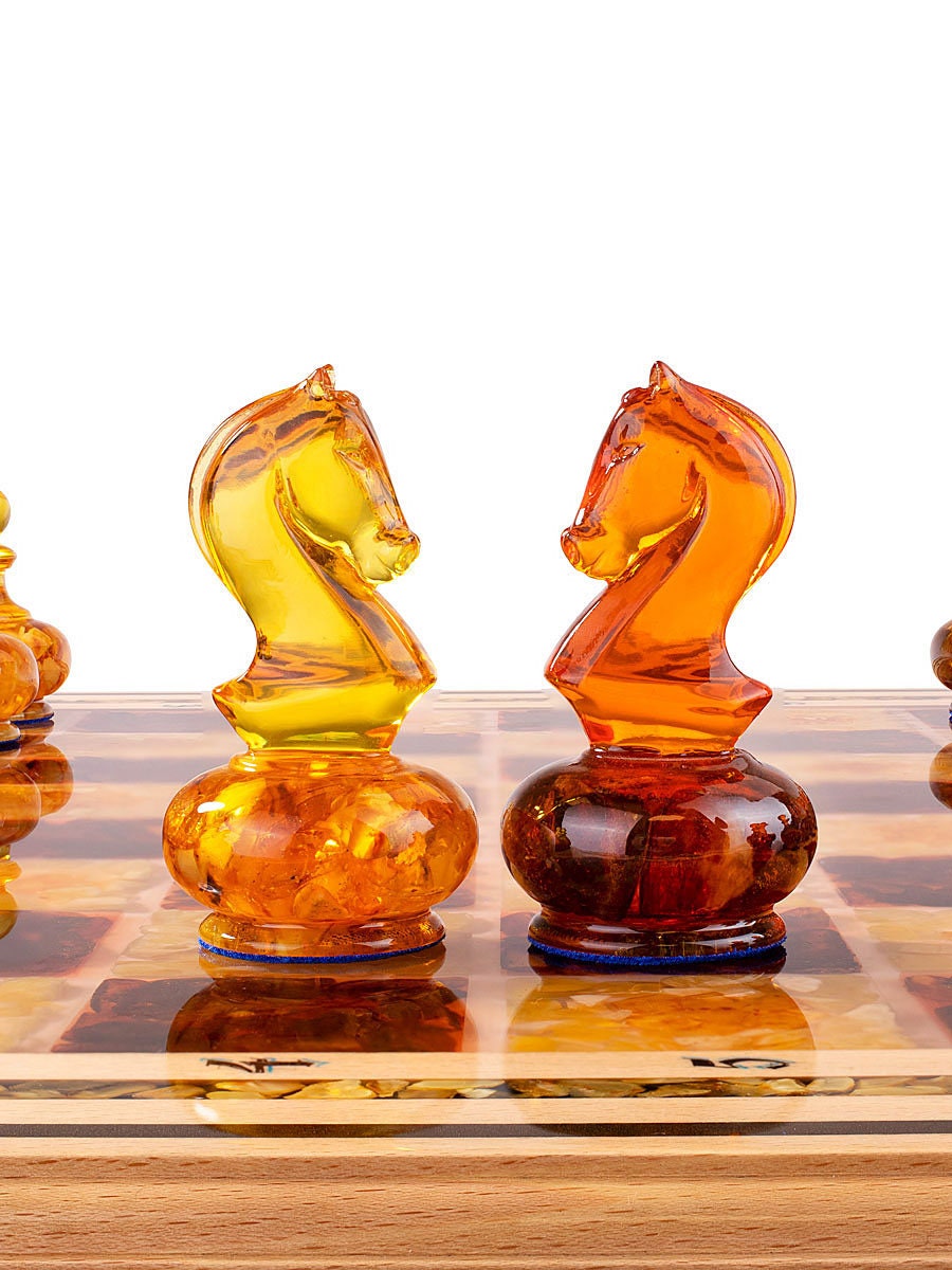 CUSTOM AMBER CHESS set|Handcrafted painting chess set|Amber Chess Pieces|Amber Chessboard|Chess Figures|Board Game gift