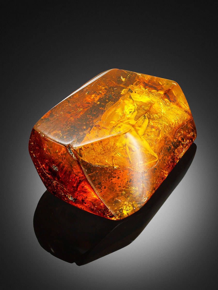 Unusual piece of natural amber with the inclusion of a prehistoric spider|Natural Baltic Amber Gemstone|Raw amber stone